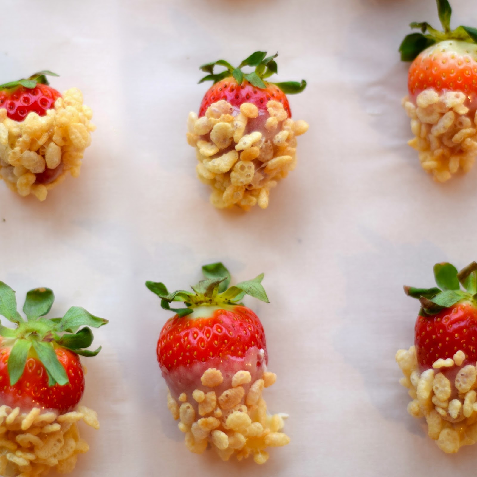 Rice Krispie Covered Strawberries