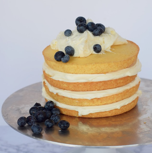 Blueberry Floral Macaron Cake Recipe