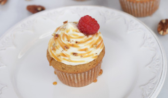 Cream Cheese Frosting on Sweet Potato Cupcakes