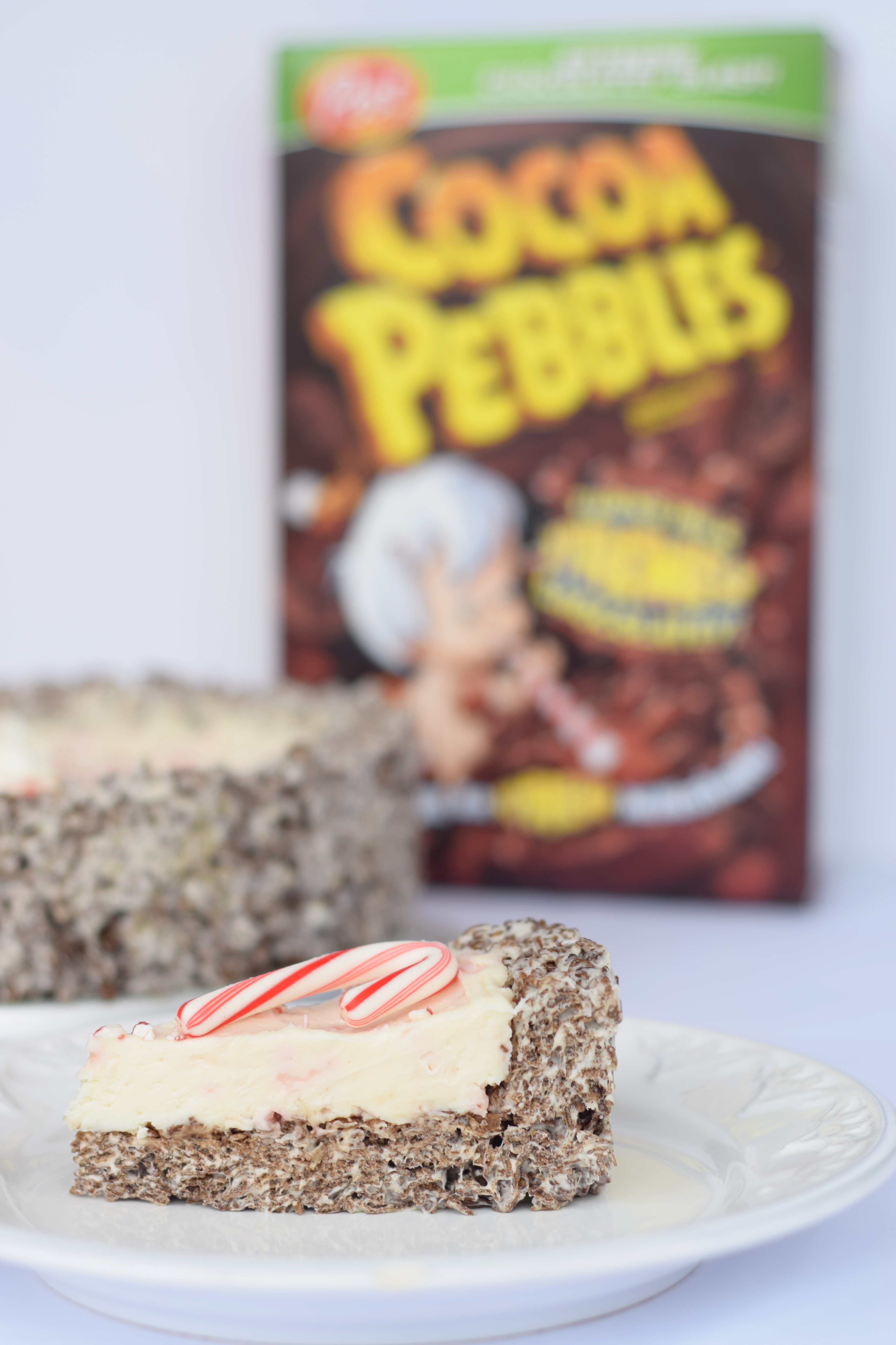 Cocoa Pebbles Peppermint Cheesecake