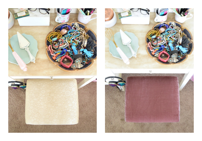 diy fabric stool cover tutorial