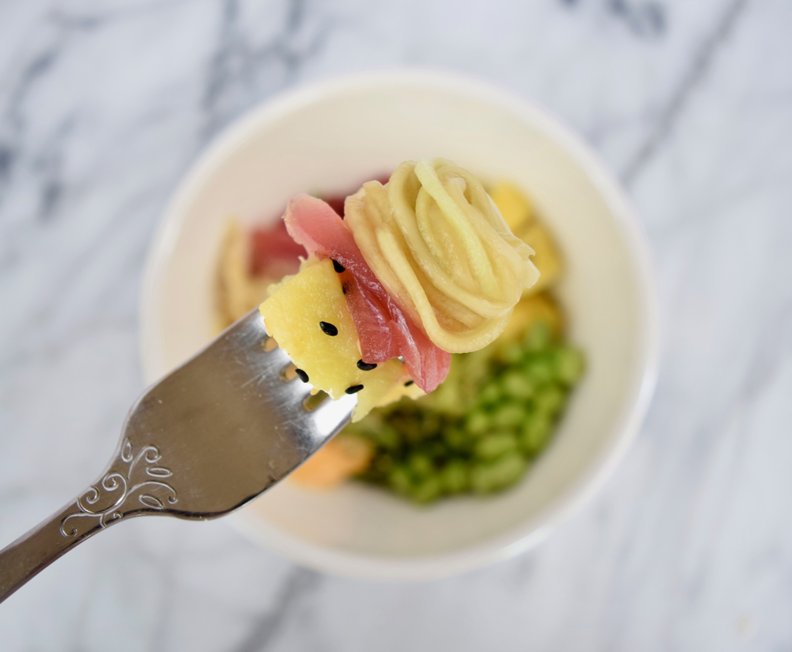Zucchini Zoodle Poke Bowl Recipe