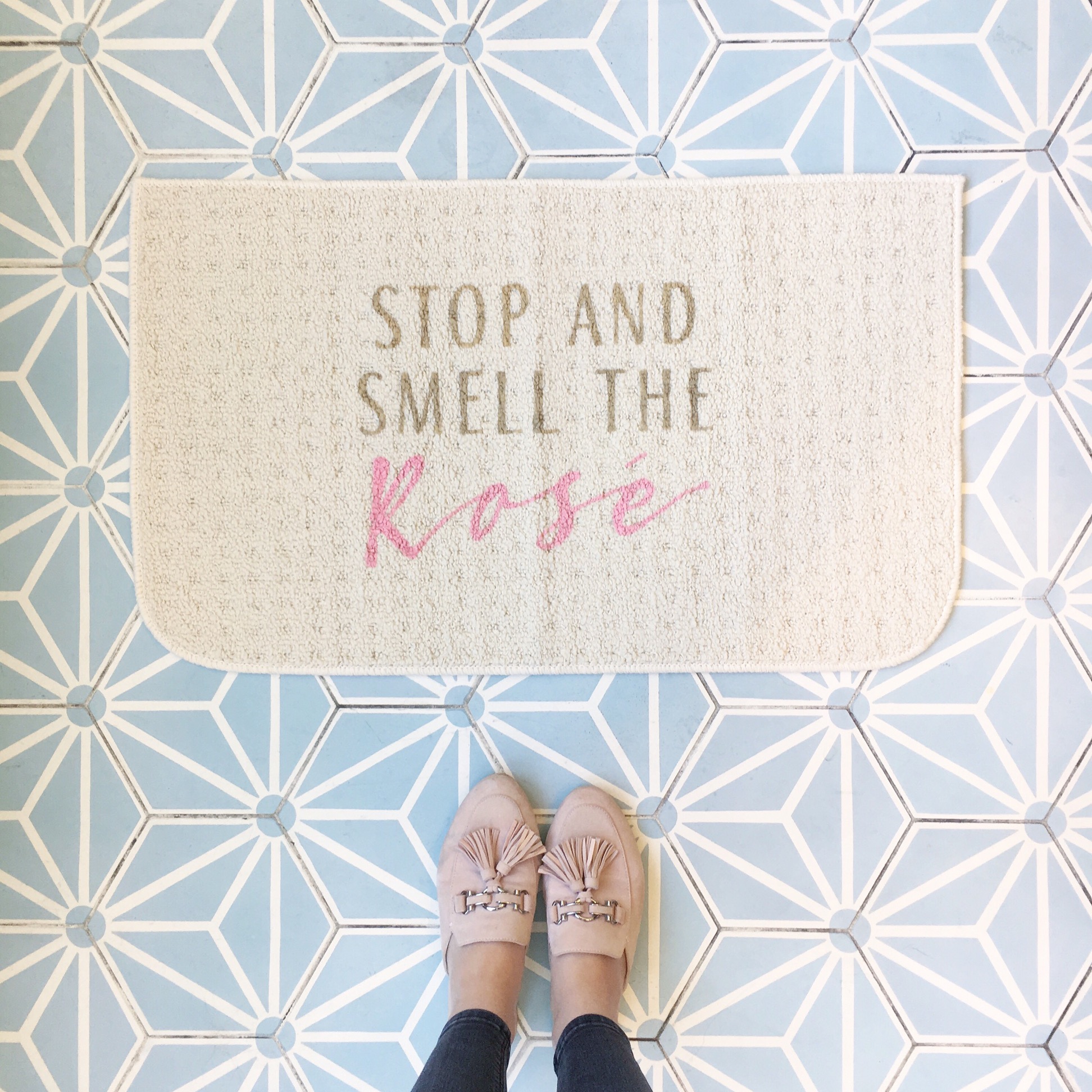 Stop And Smell The Rosé Doormat