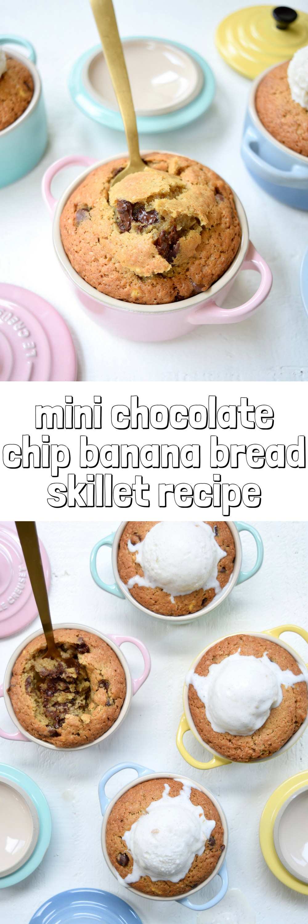 mini chocolate chip banana bread skillet recipe