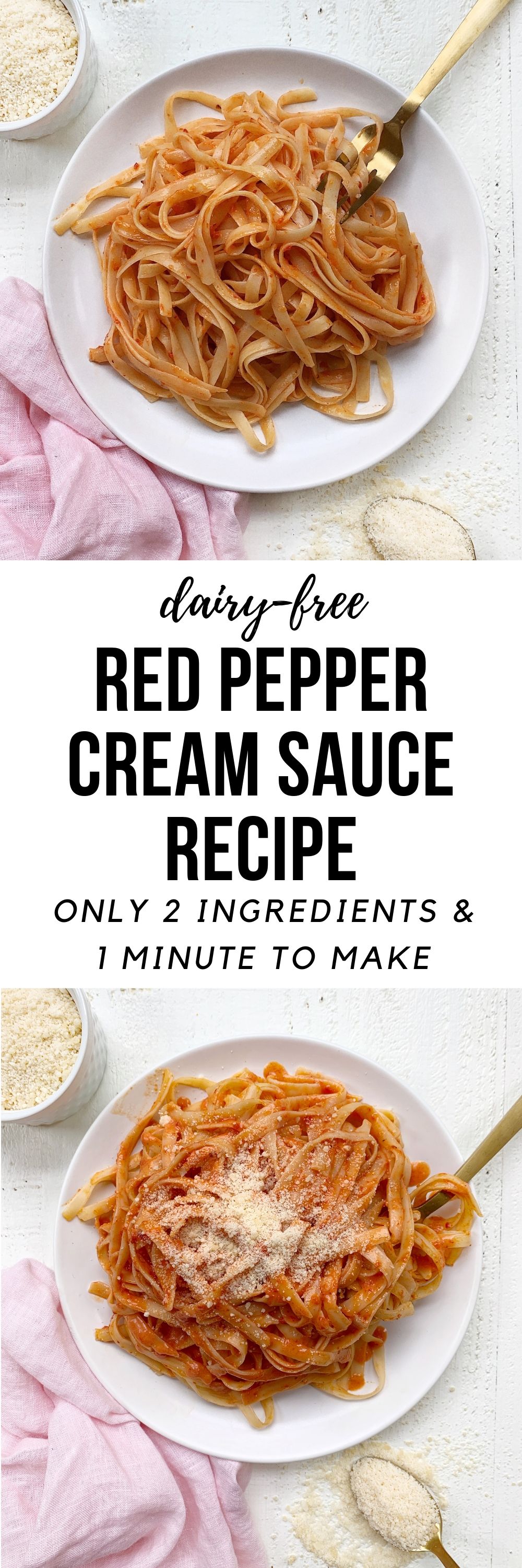 dairy free red pepper cream sauce pasta recipe